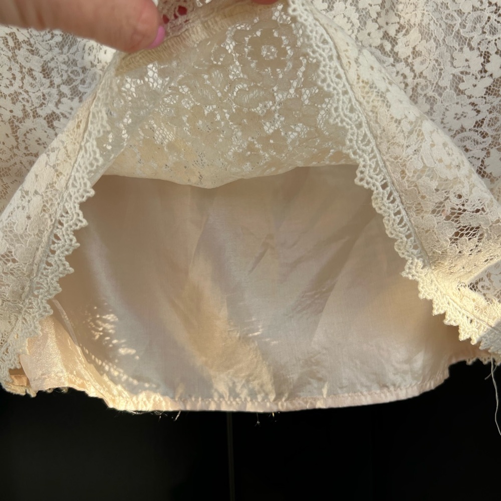Womens Ivory Cream Chic Lace Mini Skirt Size Large (fits like a M). Boho casual - Picture 6 of 8
